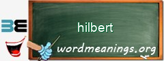 WordMeaning blackboard for hilbert